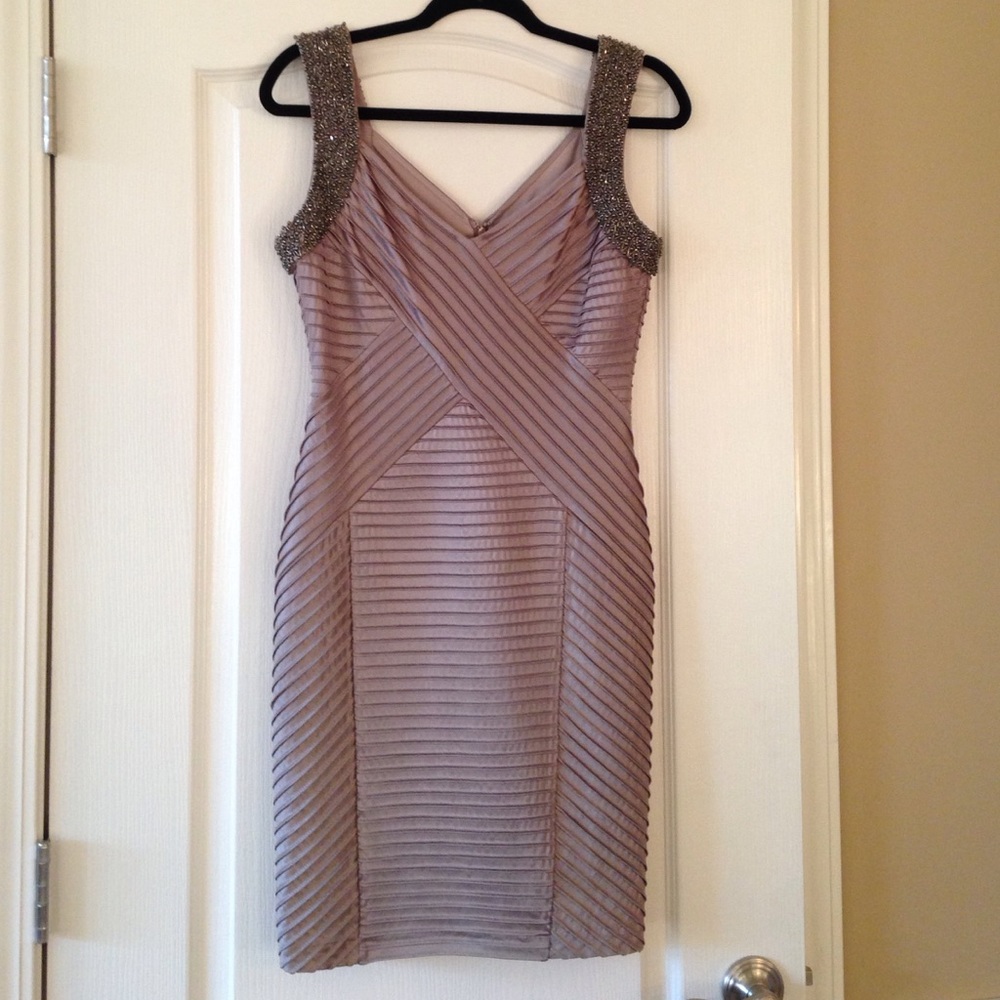 SALE! Gorgeous Calvin Klein Silver Beaded Dress